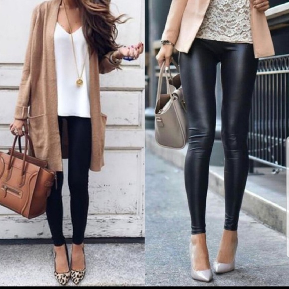 Two left!!  Matte faux leather leggings - Picture 2 of 4